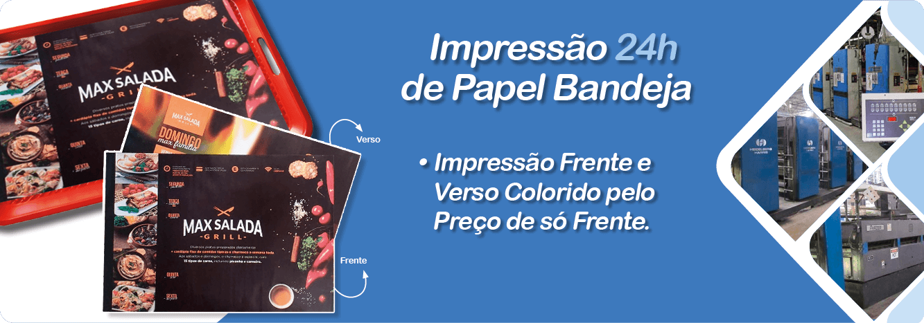 papel bandeja impressos alta qualidade